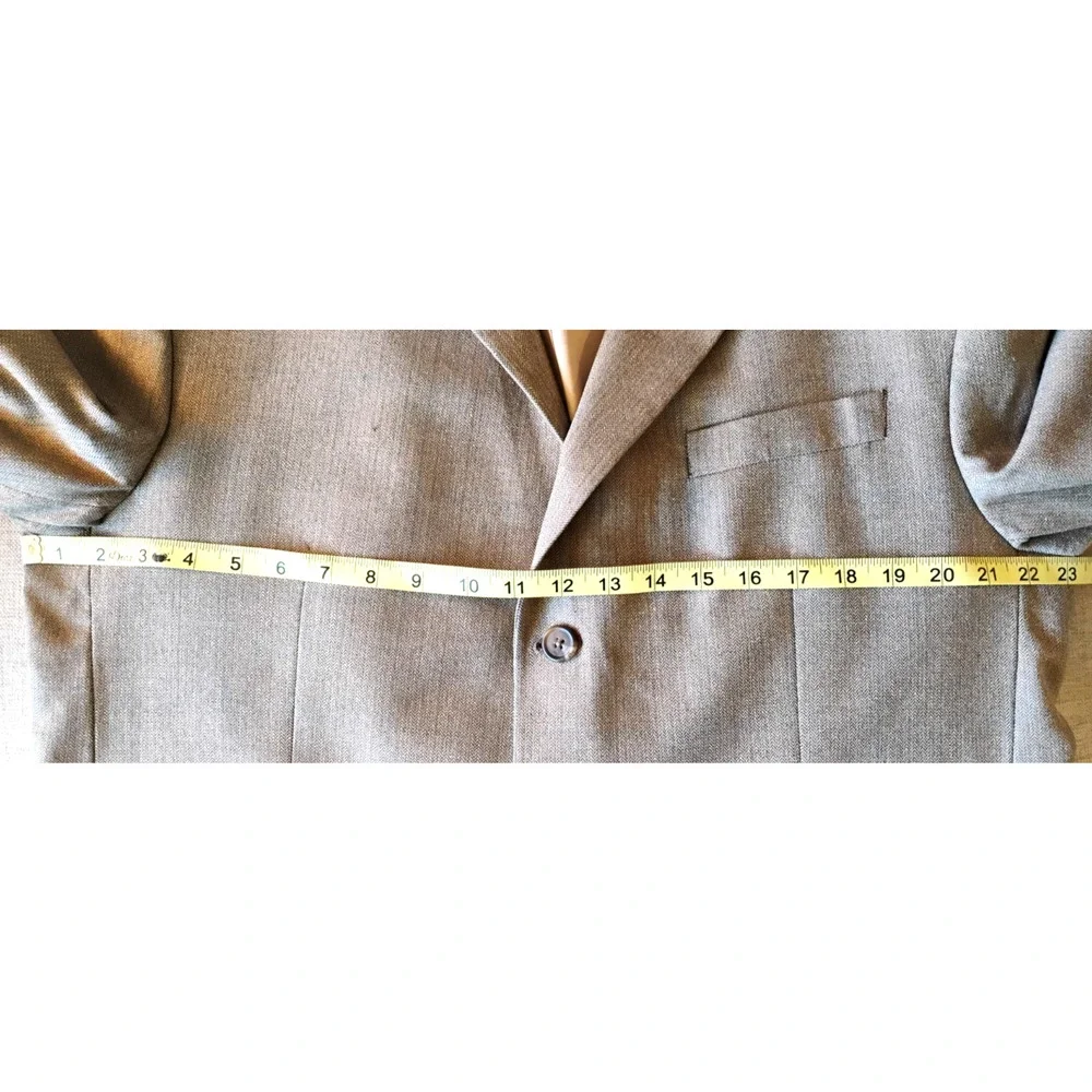 Lauren Ralph Lauren Tan Silk Wool Herringbone Blazer Sport Coat 3 Button 44L